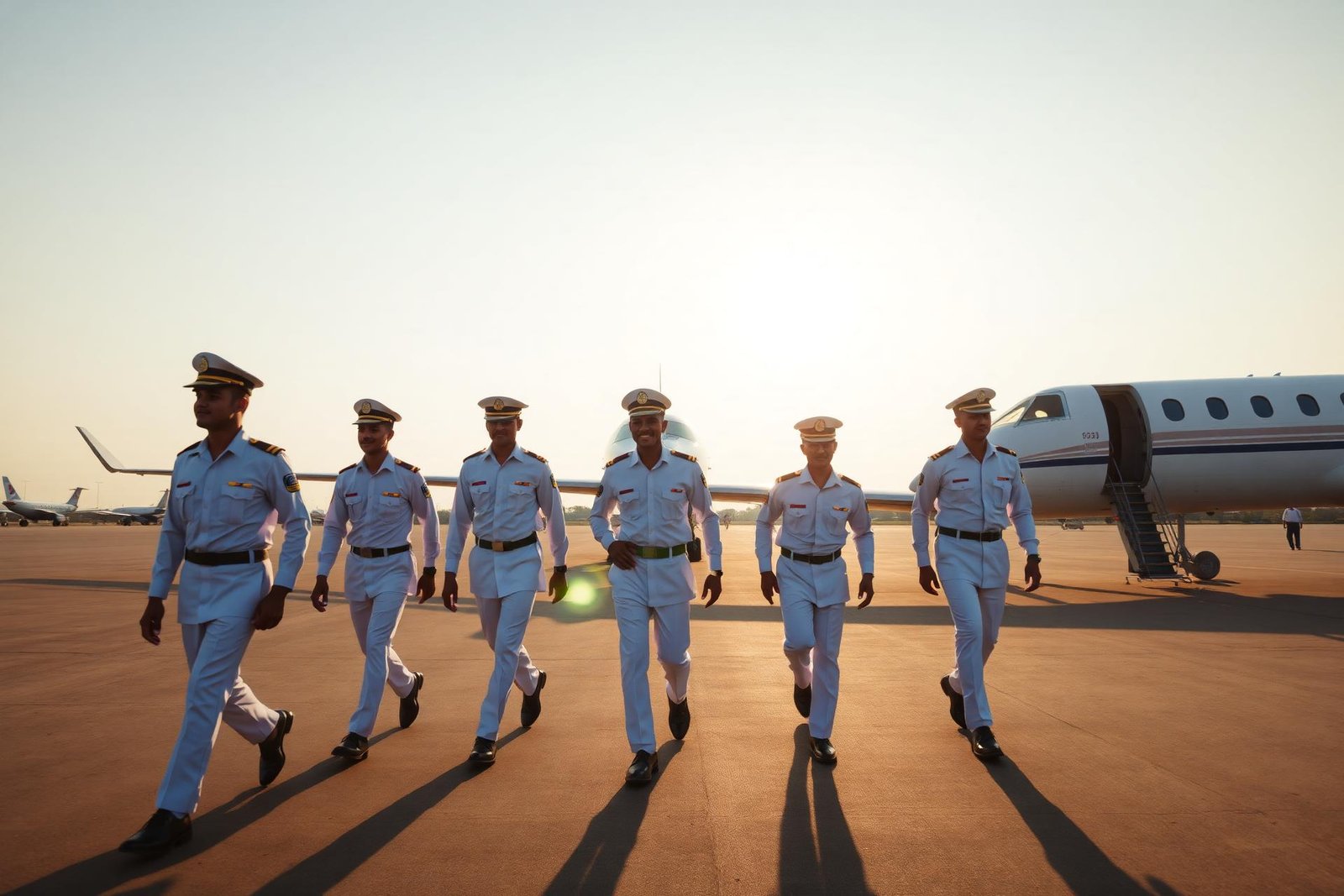 Flyby Pilot Cadets walking away from aircraft on runway